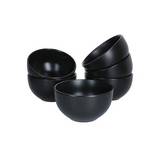 Bowl de ceramica para cereal 15.24 cm negro mate 6 piezas