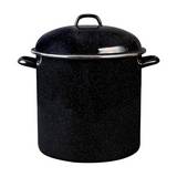 Olla con tapa de 15 qt negro moteado