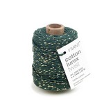 Cordon elastico navideño 50 m verde/dorado cotton lurex