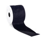 Liston navideño con borde de alambre 3 m negro velvet satin