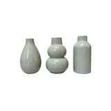 Florero decorativo de porcelana 12.7x20.32 verde 3 piezas