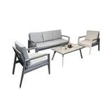 Mueble para exterior de aluminio gris 4 piezas