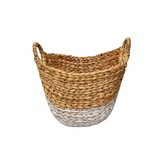 Cesta decorativa de yute 15 pulgadas blanco