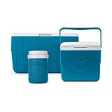 Hielera 45 l azul combo 3 piezas