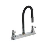 Mezclador para fregadero 2manecillas cuello flexible negro metalico