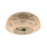 Lampara rattan 4 luces e27 con ventilador interno c remoto