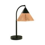 Lampara de mesa tipo mimbre campana