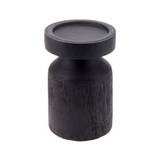Portavela de madera 15 cm negro
