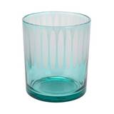 Portavela de vidrio 9x10 cm turquesa surtido