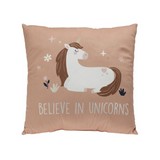 Cojin decorativo 40x40 cm cafe unicornio