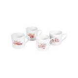 Tazas ceramicas 16 oz rojo holiday vines s/4