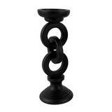 Candelabro de madera negro 13 pulgadas