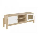 Mueble para tv de 160 x 40 x 53 cm color blanco y beige