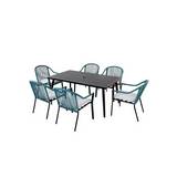 Comedor para exterior de metal cojin gris fm183 s/7