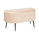 Banco tipo cofre de madera/terciopelo 100x40x53 cm solaro beige