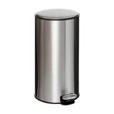 Basurero con pedal de acero inox 31.5x62 cm x 30 l delta plateado