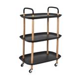 Carrito organizador de plastico/metal 56x81x35.5 cm negro