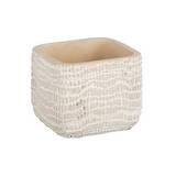 Maceta decorativa de ceramica cuadrada 8x8x6.5 cm siri gris