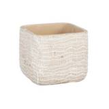 Maceta decorativa de cerámica cuadrada 11x11x9.5 cm siri gris