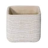 Maceta decorativa de cerámica cuadrada 12.5x12.5x11 cm siri gris
