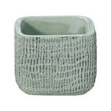 Maceta decorativa de ceramica cuadrada 8x8x6.5 cm siri verde