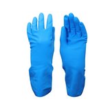 Guantes de nitrilio talla 7 (s) flocado azul