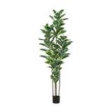 Planta artificial con maceta 1.35 m hojas goma blanca
