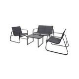 Mueble para exterior de acero color negro - 4 unidades