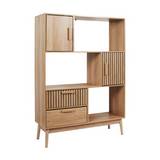Librero de madera 100x35x140 cm café
