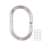 Set de 12 ganchos transparente pvc para cortina de baño