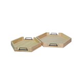 Bandeja decorativas de madera 42x5.2 cm x 34x5.2 cm 2 piezas