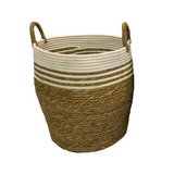 Canasta decorativa 27x31 cm café/blanco