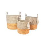 Canasta decorativa 35x32 cm café/mostaza