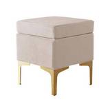 Banco moderno de poliester 61x39x45 cm gris