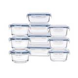 Deposito para alimentos de vidrio 10 piezas