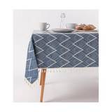 Mantel de tela para mesa rectangular con encaje 140x220 cm