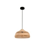 Lampara colgante rattan con negro 1l e27