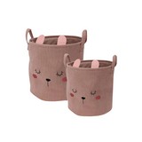 Cesta decorativa de courdoroy surt s/2
