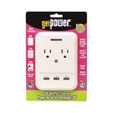 Toma multiple con protector de voltaje 2 salidas 3usb blanco