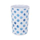 Vaso de melamina azul con blanco 8xh11cm