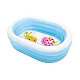 Piscina inflable ovalada animales marinos para niños 3+ años 163x107x46 cm