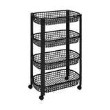 Carrito para organizar de plastico 4 niv negro