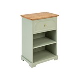 Mesa de noche de madera de 45 x 30 x 67 cm color verde