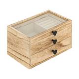 Joyero de madera con gavetas 19.7x11.5x12.6cm