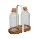 Set de 2 especiero de vidrio con base