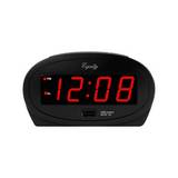 Reloj de mesa digital con alarma negro