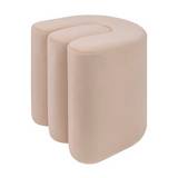 Banco de terciopelo 39.5x39.5x40.5 cm wavy bliss beige
