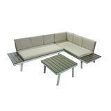 Mueble para exterior con mesa de centro de poliéster