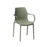 Silla plastica con brazos moderna 54x53x81 cm verde