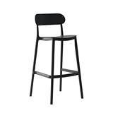 Silla moderna para bar plástica de 48.5 x 37 x 102 cm color negro